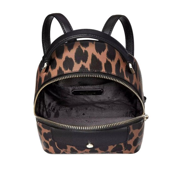 New Kate Spade Schuyler Mini Backpack Saffiano Leopard Spotted Animal Print - Picture 4 of 5
